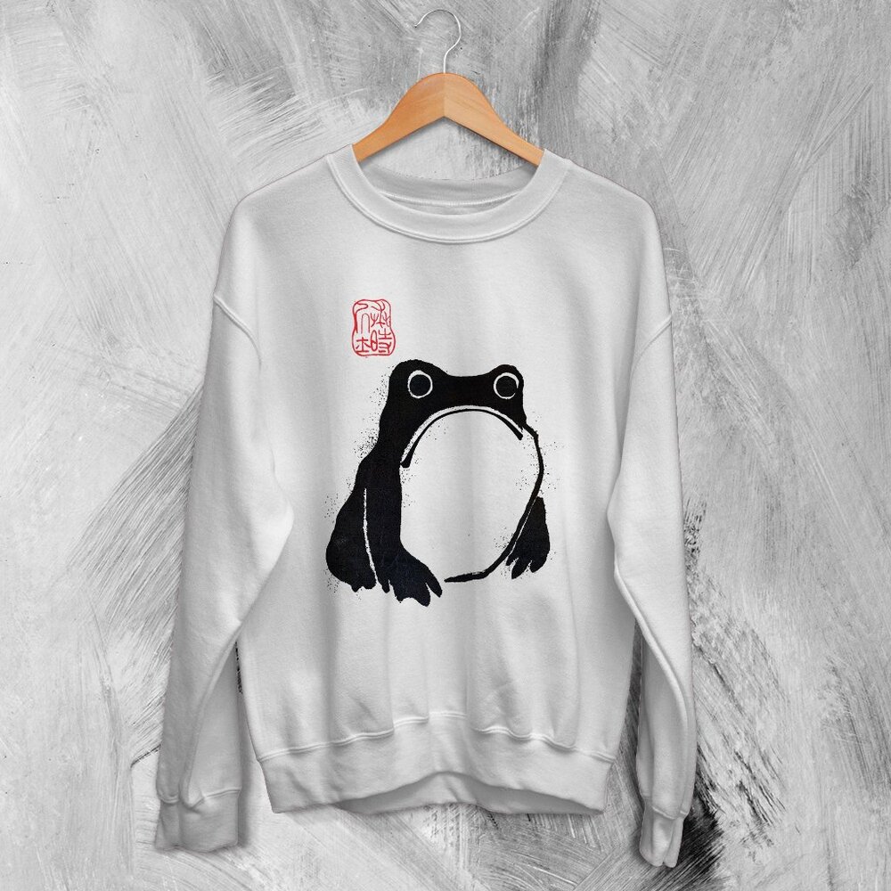 Frog Matsumoto Japanese Frog Animal Lover Streetwear Cute Cozy Gift Sweatshirt05